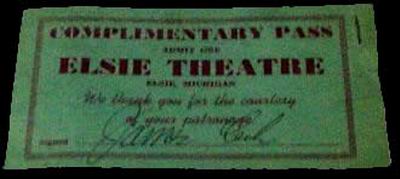 Elsie Theatre - Old Ticket Stub (newer photo)